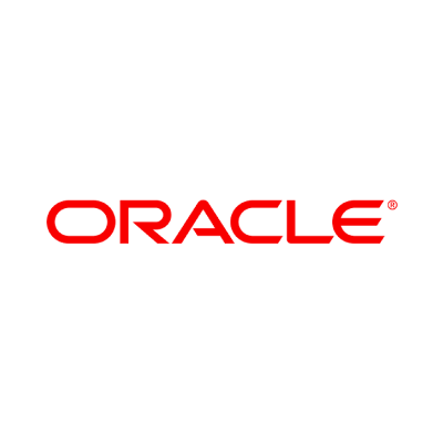 A red oracle logo on top of a white background.