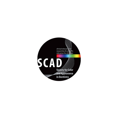 A black circle with the word scad on it.