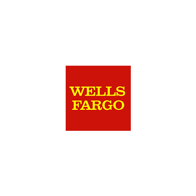A red and yellow logo for wells fargo.